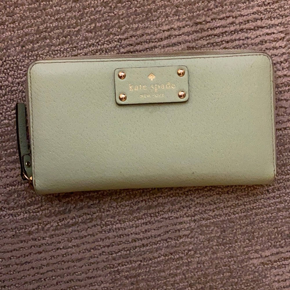 Kate Spade Neda Wellesley leather robin egg wallet